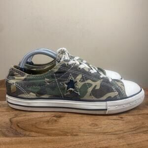 Converse One Star Womens Green Camo Camouflage Size 7 Vintage Low Top Shoes